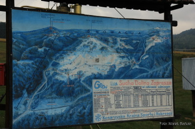 Schemat tras narciarskich przy hotelu Ski