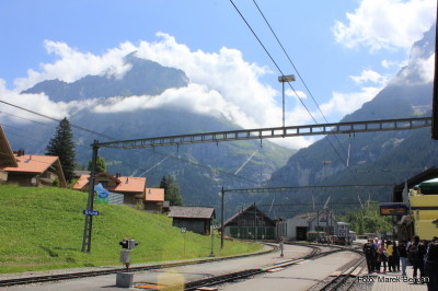 Grindelwald - dolna stacja kolejki zębatej wjeżdżającej pod Eiger