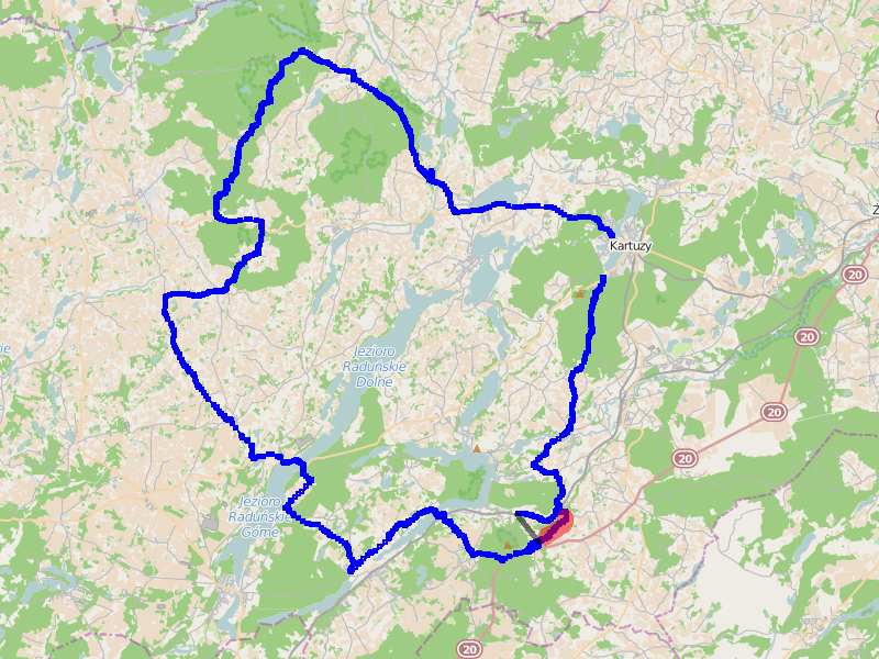 Ścieżka GPS z I. części trasy