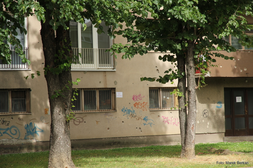 Osijek - ślady kul po wojnie z Serbią