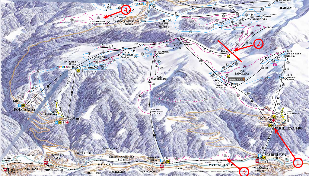Trasy narciarskie Folgarida-Marilleva
