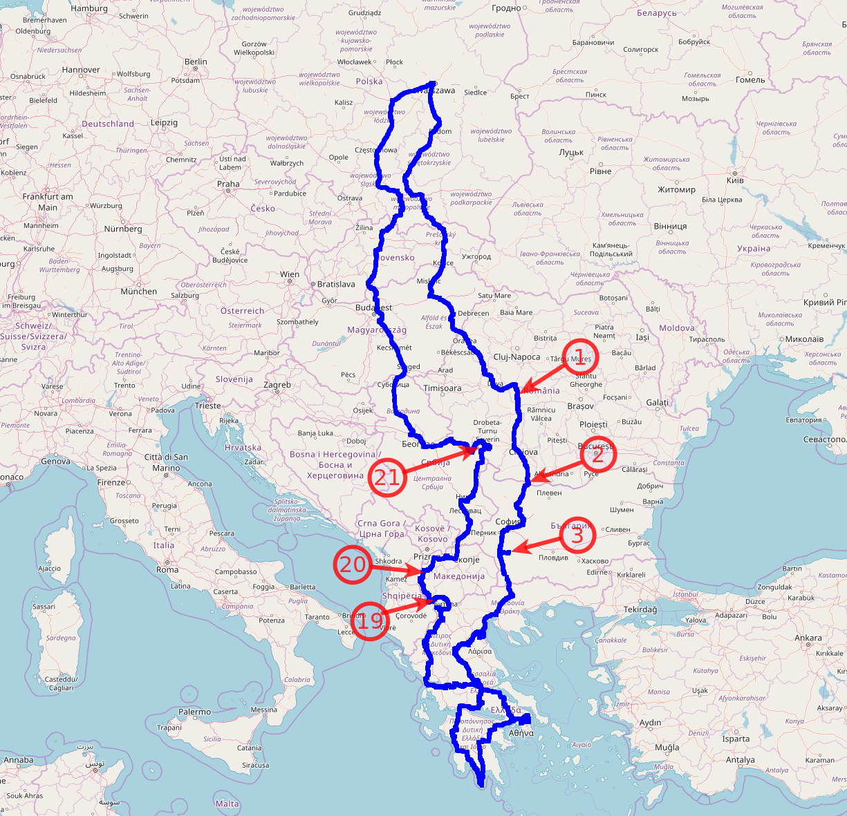 Mapa całej trasy