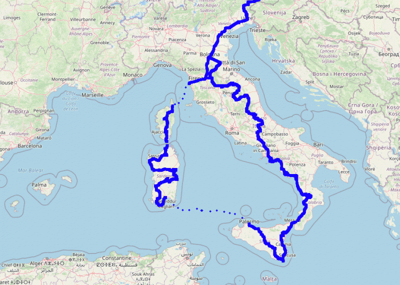 Mapa części we Włoszech
