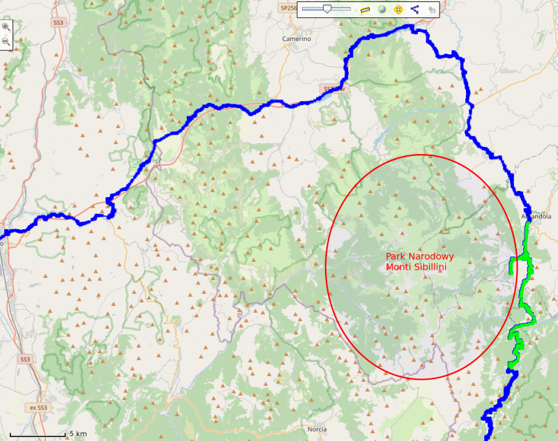Mapa: Park Narodowy Monti Sibillini